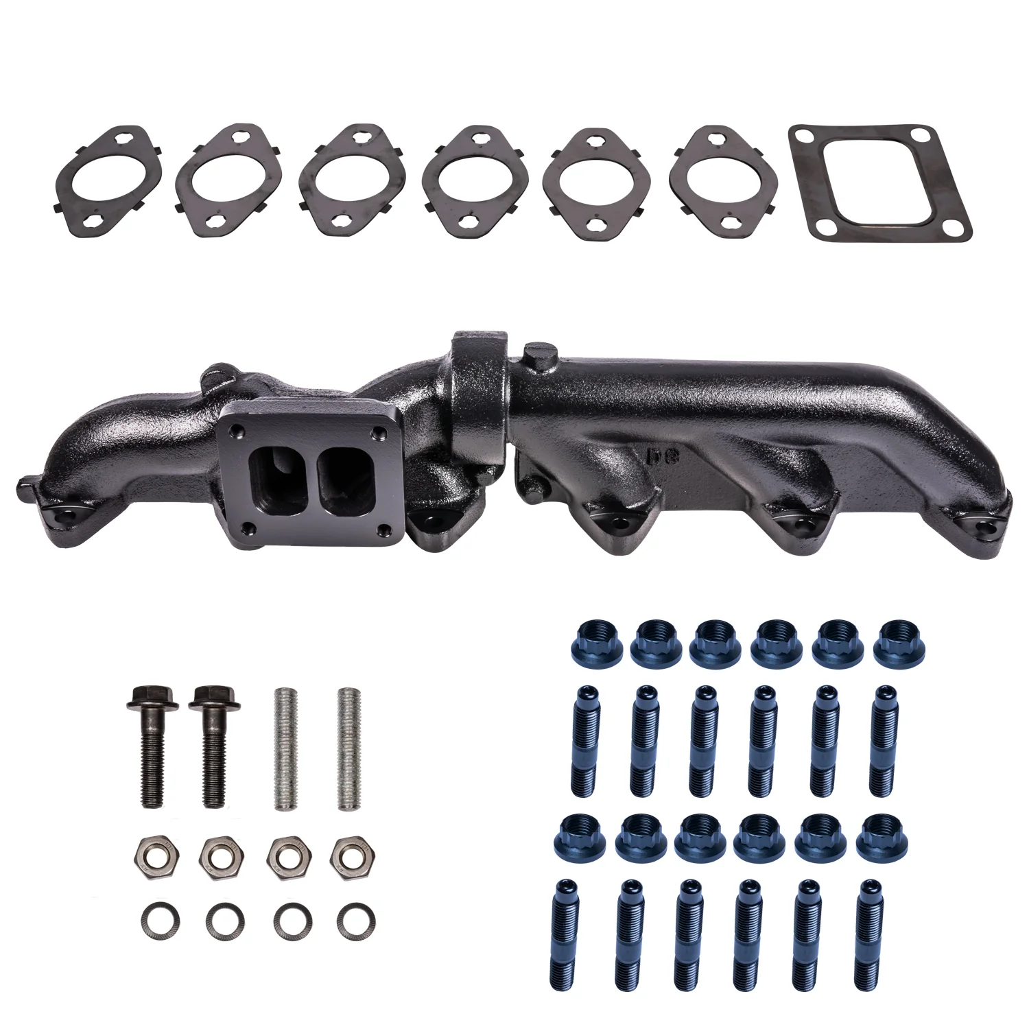 ATS Pulse Flow Exhaust Manifold Kit Fits 2003-2007 5.9L Cummins 2-Piece T3 T4 With Optional Premium Hardware And Gaskets - Image 3